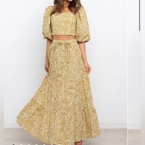 Petal & Pup Lorax Crop Top & Maxi Skirt Matching Set - Size XS